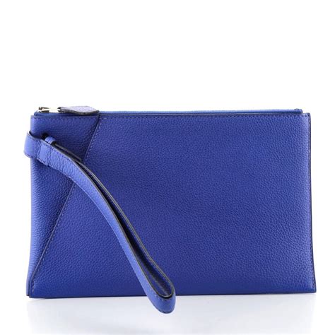 hermes cabavertige|Hermes Cabavertige Pouch Leather 24 Blue, Multicolor.